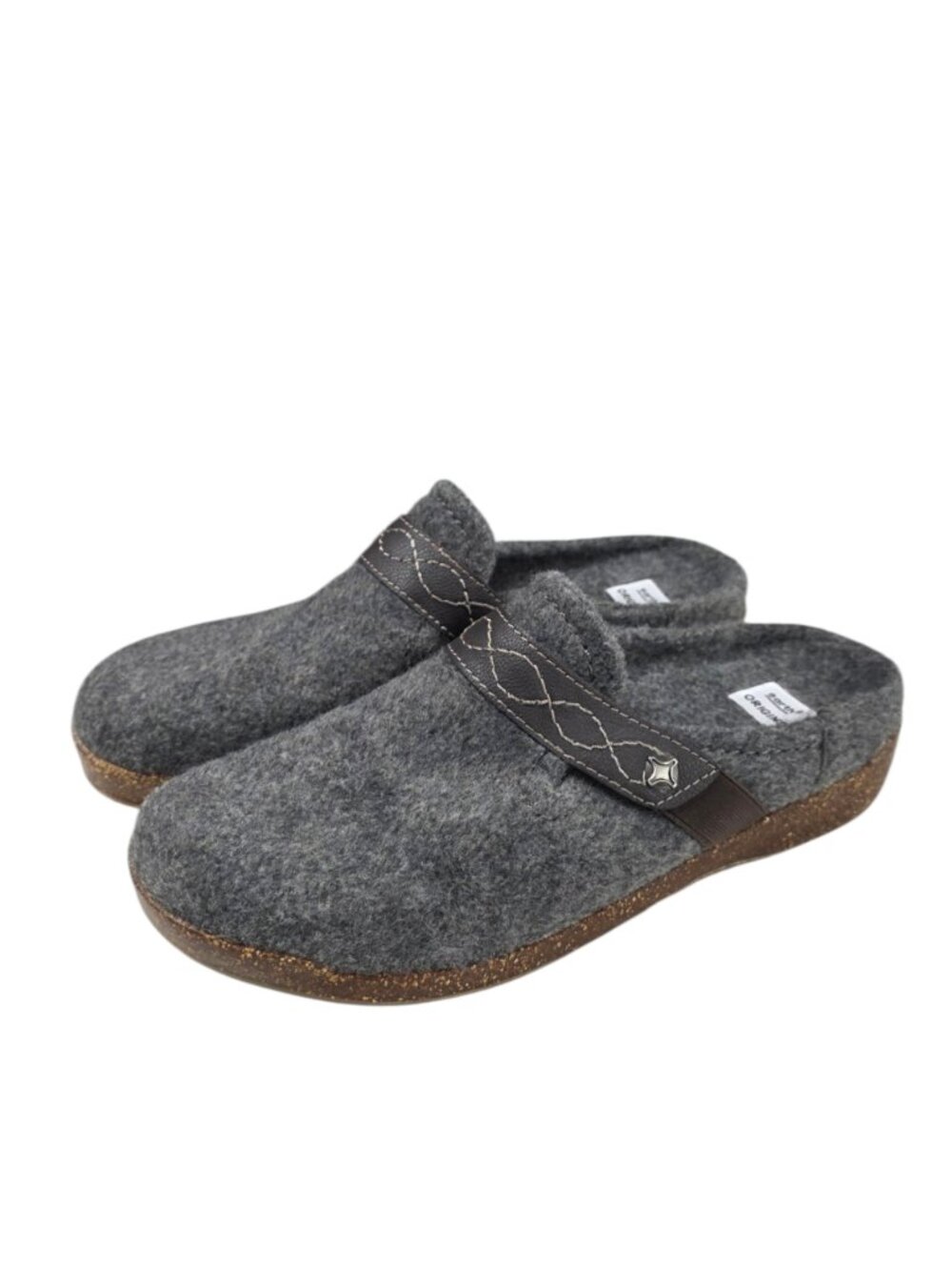 Earth Origins Janet Clog, Felt, Slip On, Grey, Casual, Strap, Womens Size 10